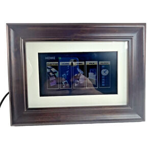 Pandigital 7 Digital Photo Frame LCD Display Wood Frame Remote Included